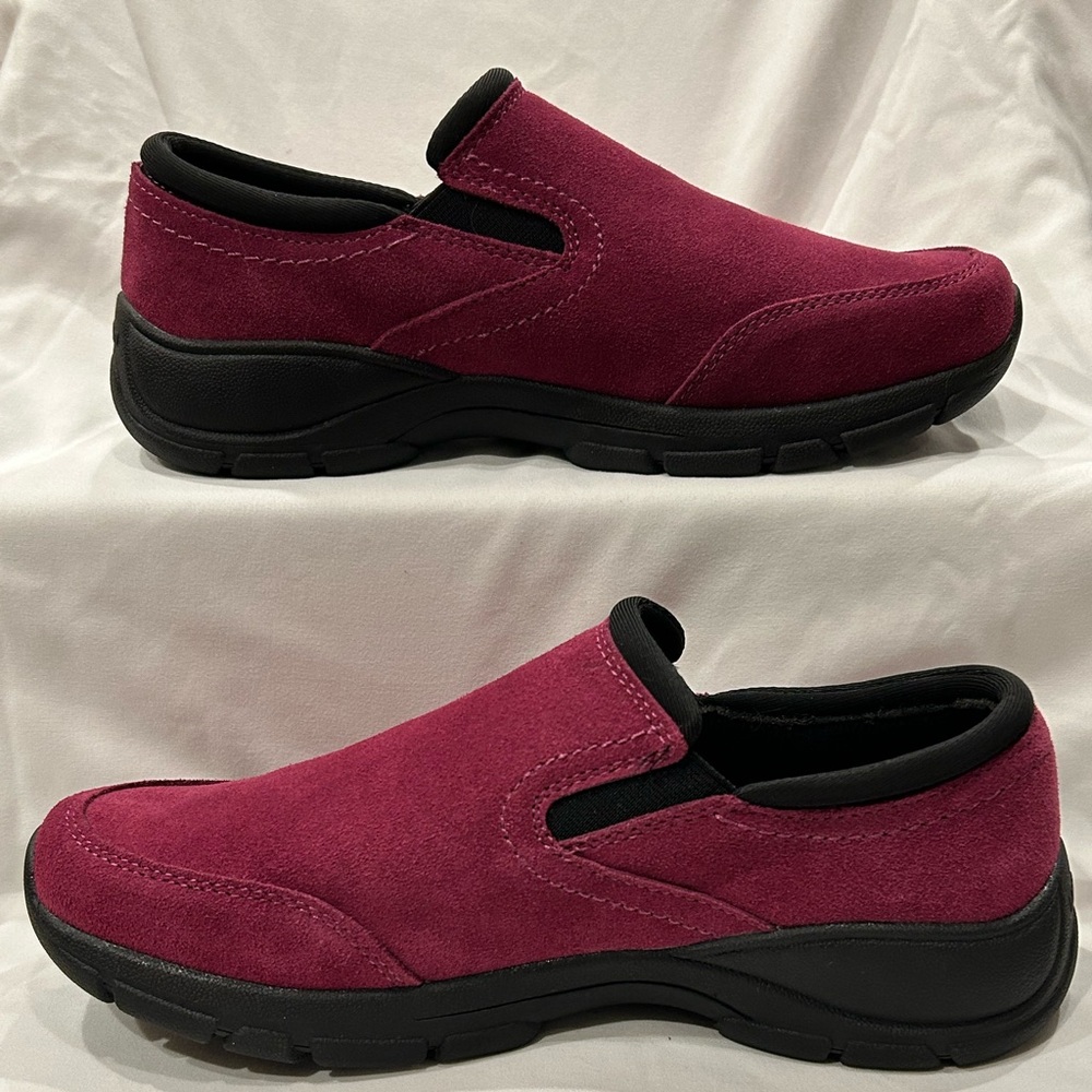 LANDS END LIKE NEW! Magenta colored suede outdoor shoe!